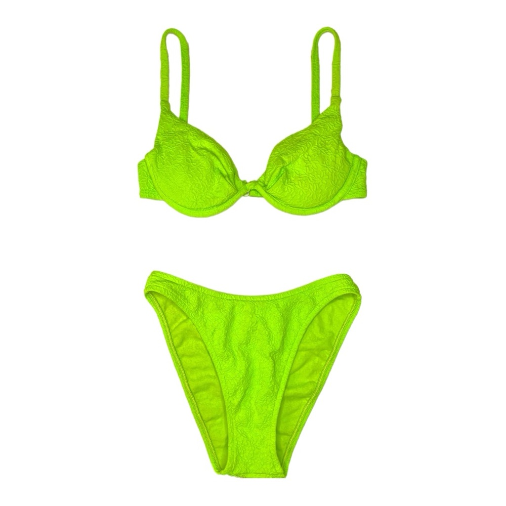 Vintage Vibrant 90s Green high hip Bikini Set